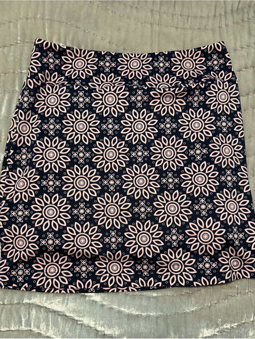 Women's Navy Blue Floral-Print A-Line Golf  Skirt
